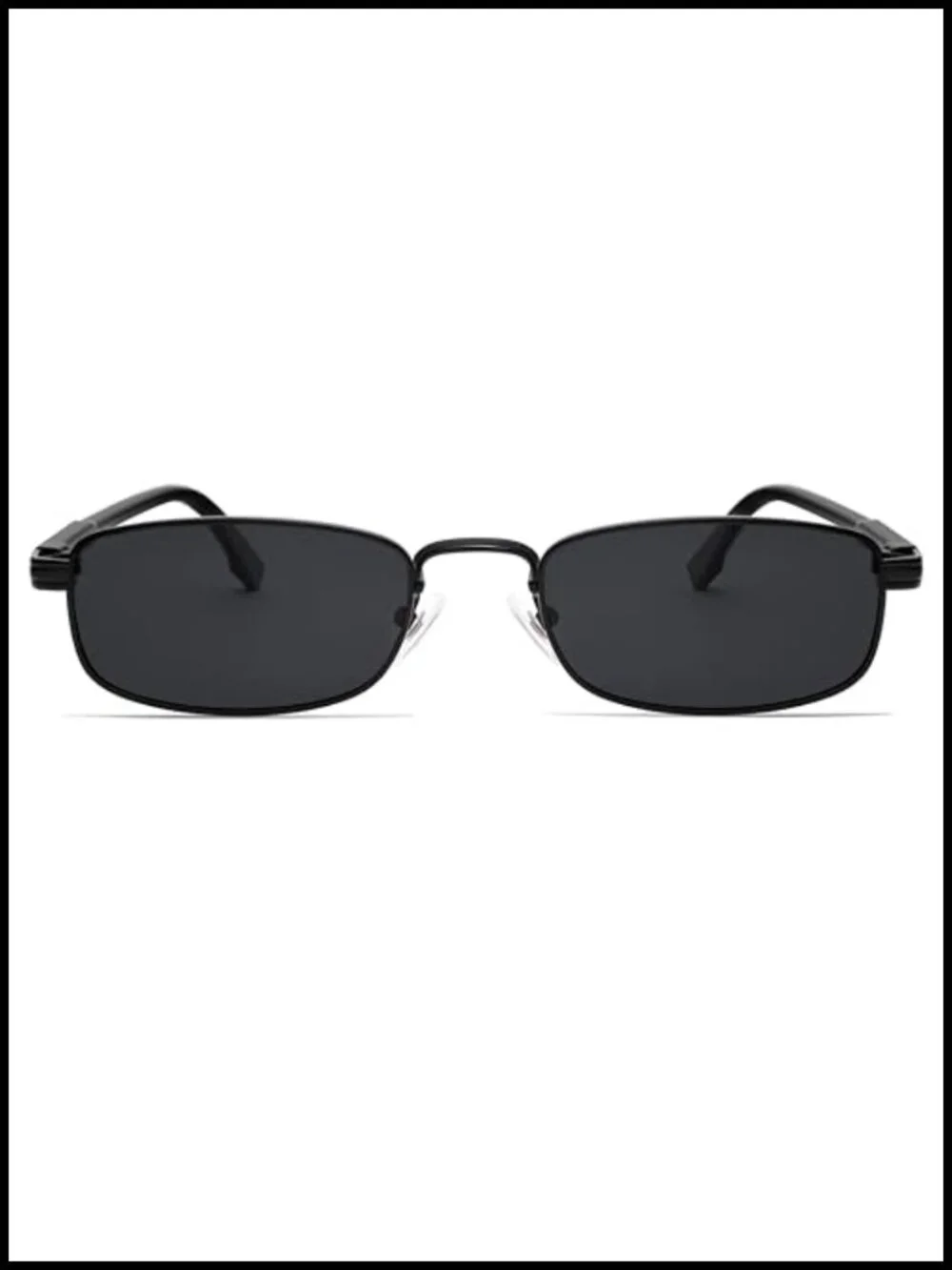Small Rectangular Polarized Sunglasses Gold Frame TAC Lens UV Protection